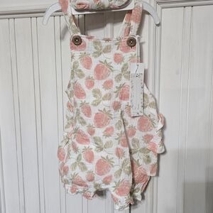 Strawberry Print Baby Romper